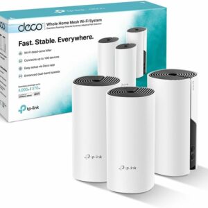 TP-Link Deco M4 WiFi Mesh, Dual Band AC1200, 2 Porte Ethernet Gigabit, Modalità Router e Access Point, 3 Pezzi
