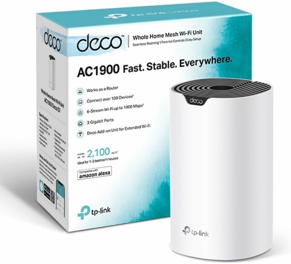 TP-Link Deco S7 Router WiFi Mesh AC1900Mbps, Router e Ripetitore, Controllo Parental, Compatibile con Amazon Alexa, 3 Porte Ethernet Gigabit