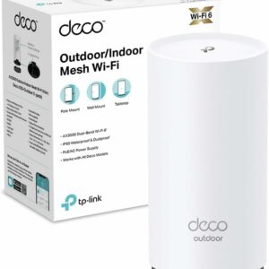 TP-Link Deco X50-Outdoor Router AX3000Mbps Access Point Esterno Mesh WiFi 6 Dual Band, IP65 Resistenza Alla Polvere e all'Acqua, Palo e Montaggio a Parete, PoE